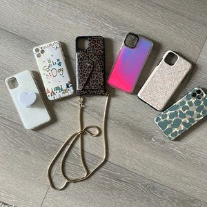 iPhone 11 Pro Max cases including Bandolier wallet chain and casetify. $200